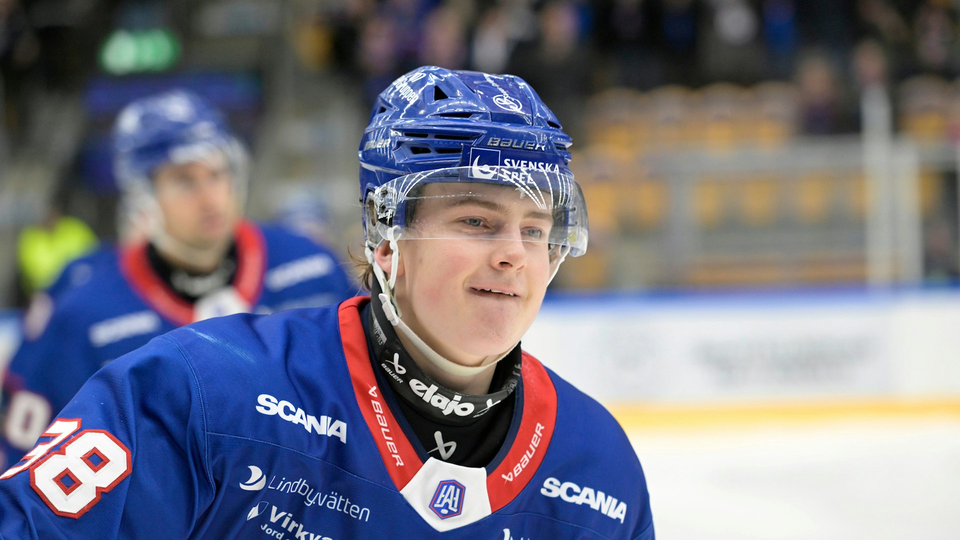 Oskarshamn, SVERIGE - 10 JANUARI 2025 : Målskytt, Oskarshamn 38 Axel Landén under matchen i HockeyAllsvenskan mellan Oskarshamn och Västerås på BE-GE Hockeycenter den 10 JANUARI i Oskarshamn
( Foto: Ilkka Ranta/ IR-FOTO )
Nyckelord Keywords: Ishockey, HockeyAllsvenskan, Oskarshamn, Västerås, ***Betalbild***